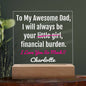 Funny Dad Gift-Financial Burden I love You So Much Acrylic Plaque
