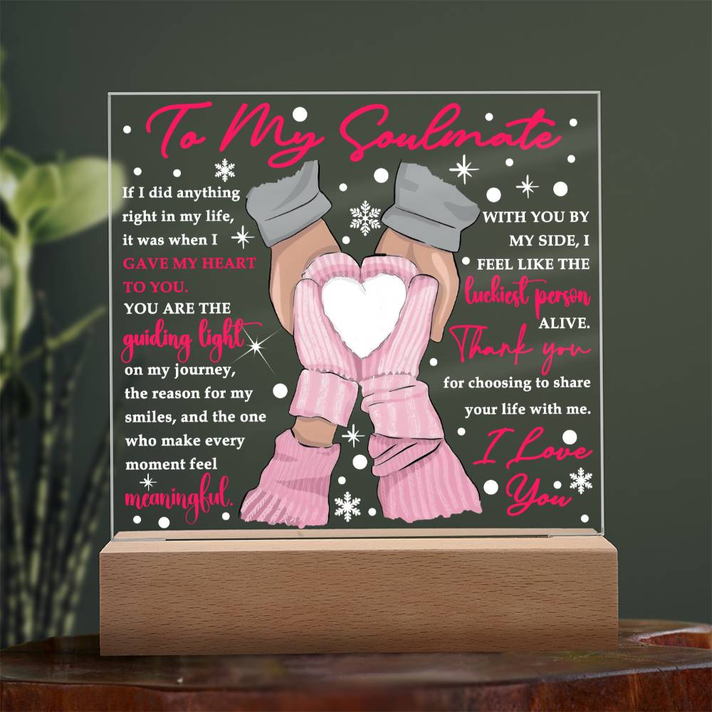 Soulmate Gift - By My Side - Square Acrylic Plaque