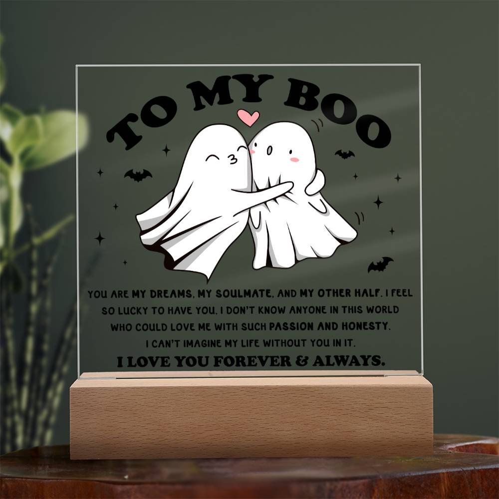 Soulmate Halloween Gift - My Other Half - Acrylic Square Plaque with Available Night Light