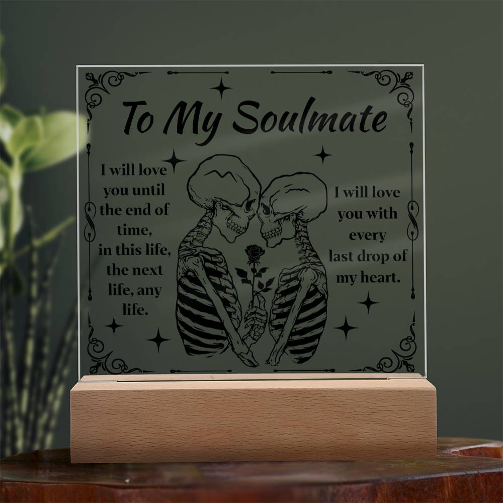 Soulmate Halloween Gift - End of Time - Acrylic Square Plaque with Available LED Night Light