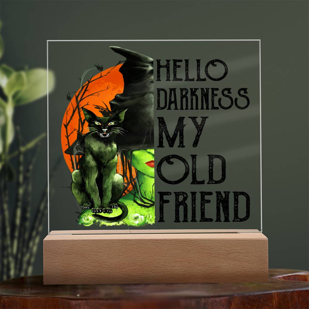 Halloween Gift - My Old Friend - Acrylic Square Plaque with Available LED Night Light