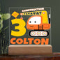 Personalized Night Light for Boy's Room - Construction Kid