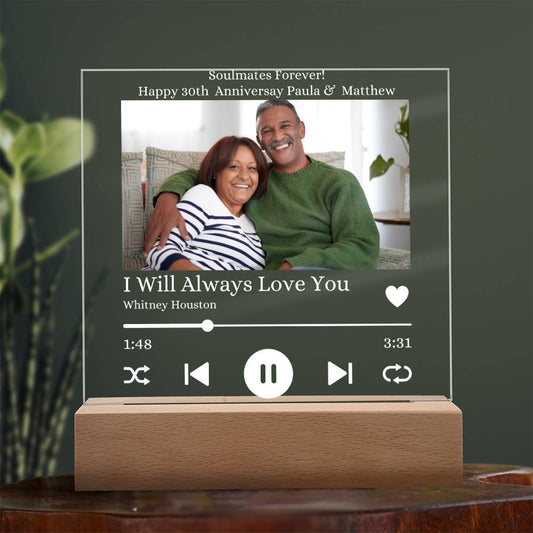 Personalized Anniversary Acrylic Song Plaque Table Top Display