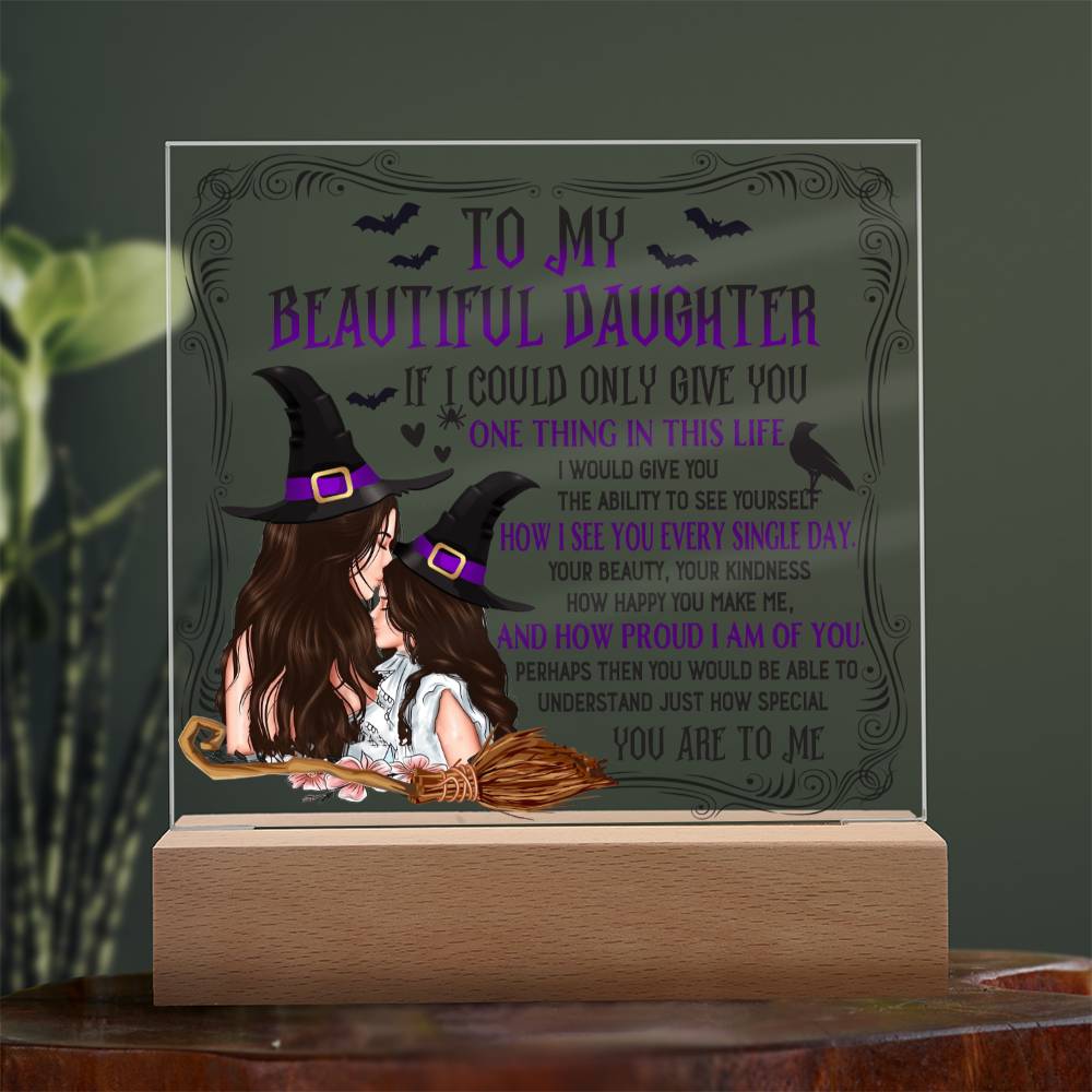 Halloween Gift For Daughter - How Special - Acrylic Square Plaque with Available LED Night Light