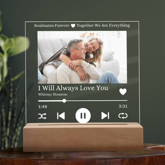 Personalized Soulmates Acrylic Song Plaque Table Top Display