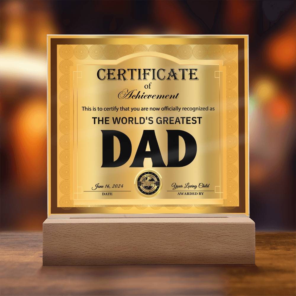 Dad Gift-Officially Recognized-Square Acrylic Plaque