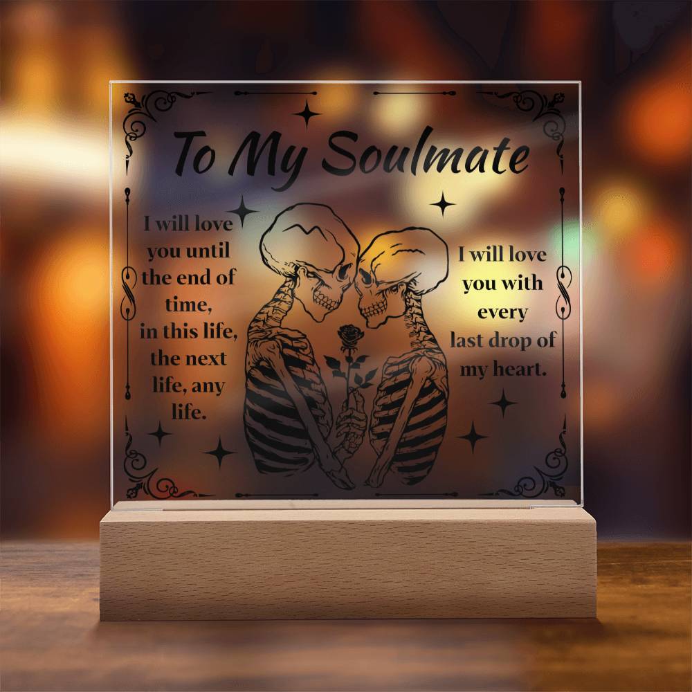 Soulmate Halloween Gift - End of Time - Acrylic Square Plaque with Available LED Night Light