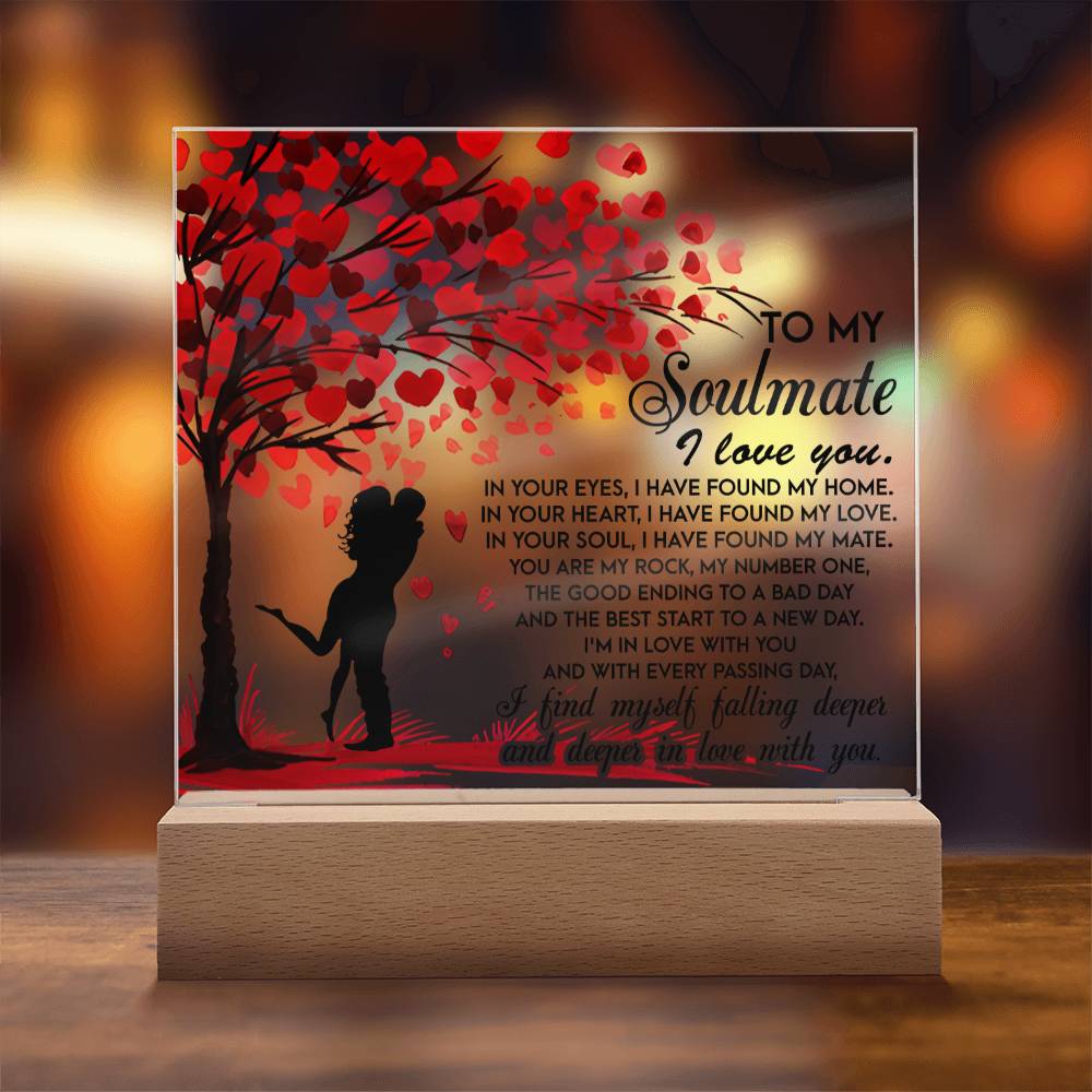 Soulmate - Falling Deeper in Love - LED Acrylic Plaque Table Top Display