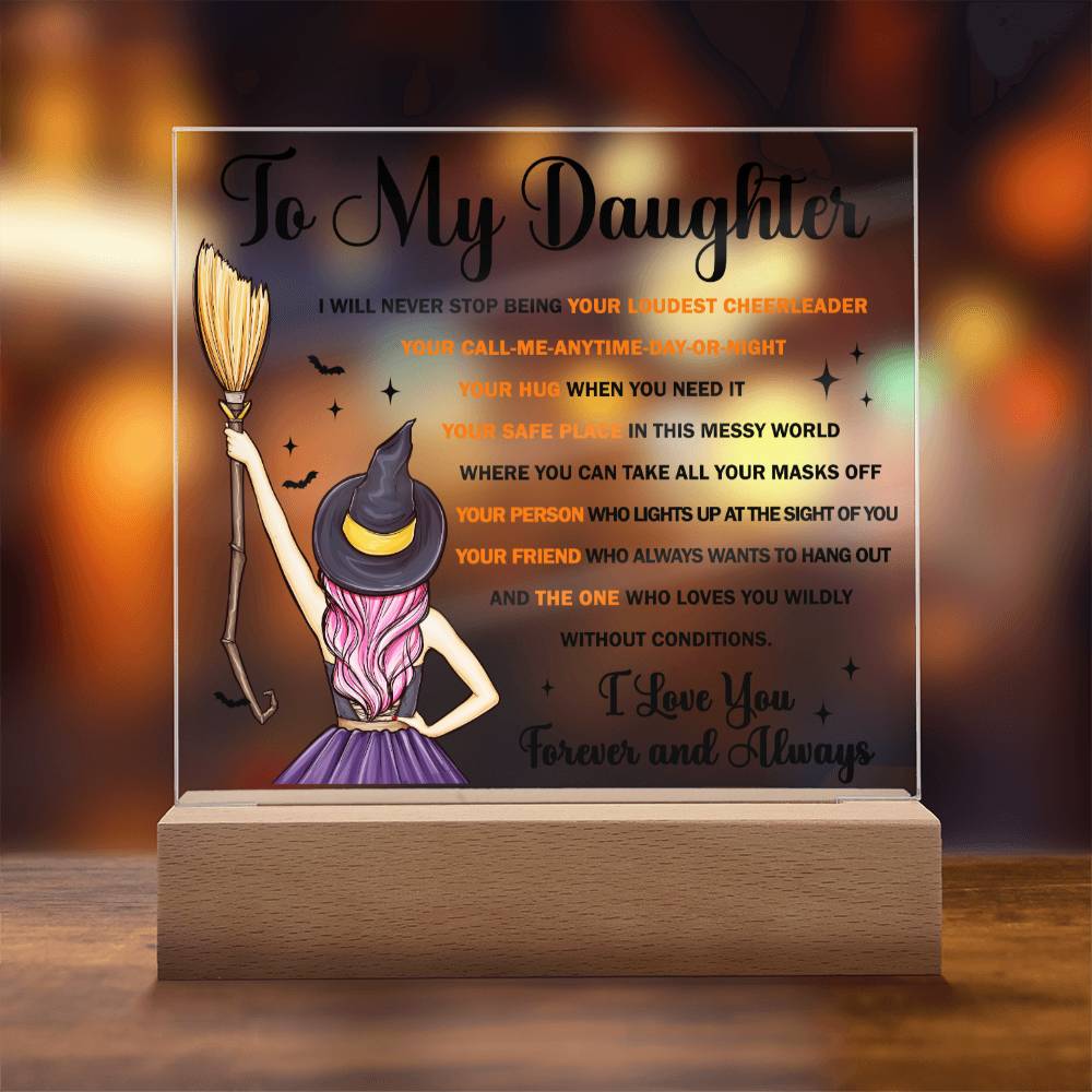 Daughter Halloween  Gift - Your Friend - Acrylic Square Plaque with Available Night Light