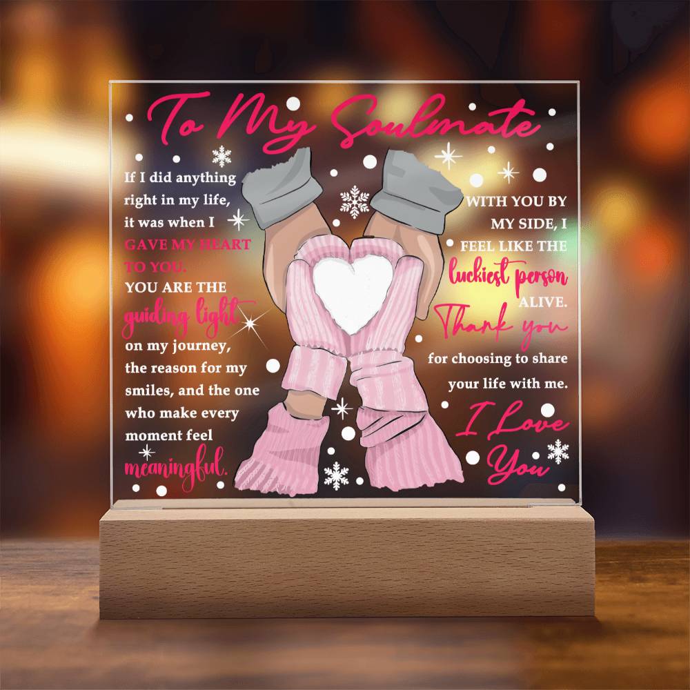 Soulmate Gift - By My Side - Square Acrylic Plaque