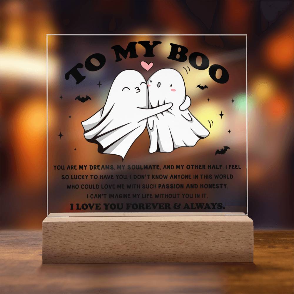 Soulmate Halloween Gift - My Other Half - Acrylic Square Plaque with Available Night Light