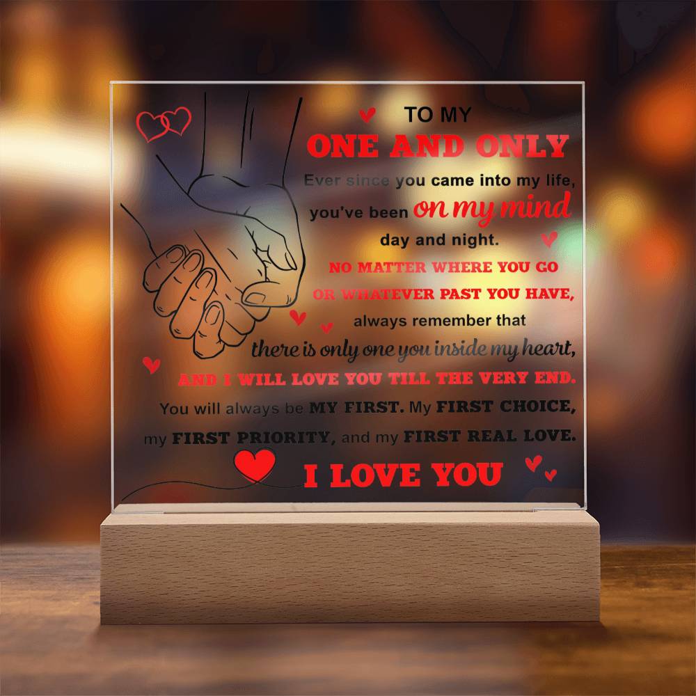 Soulmate - To My One and Only - LED Acrylic Plaque Table Top Display