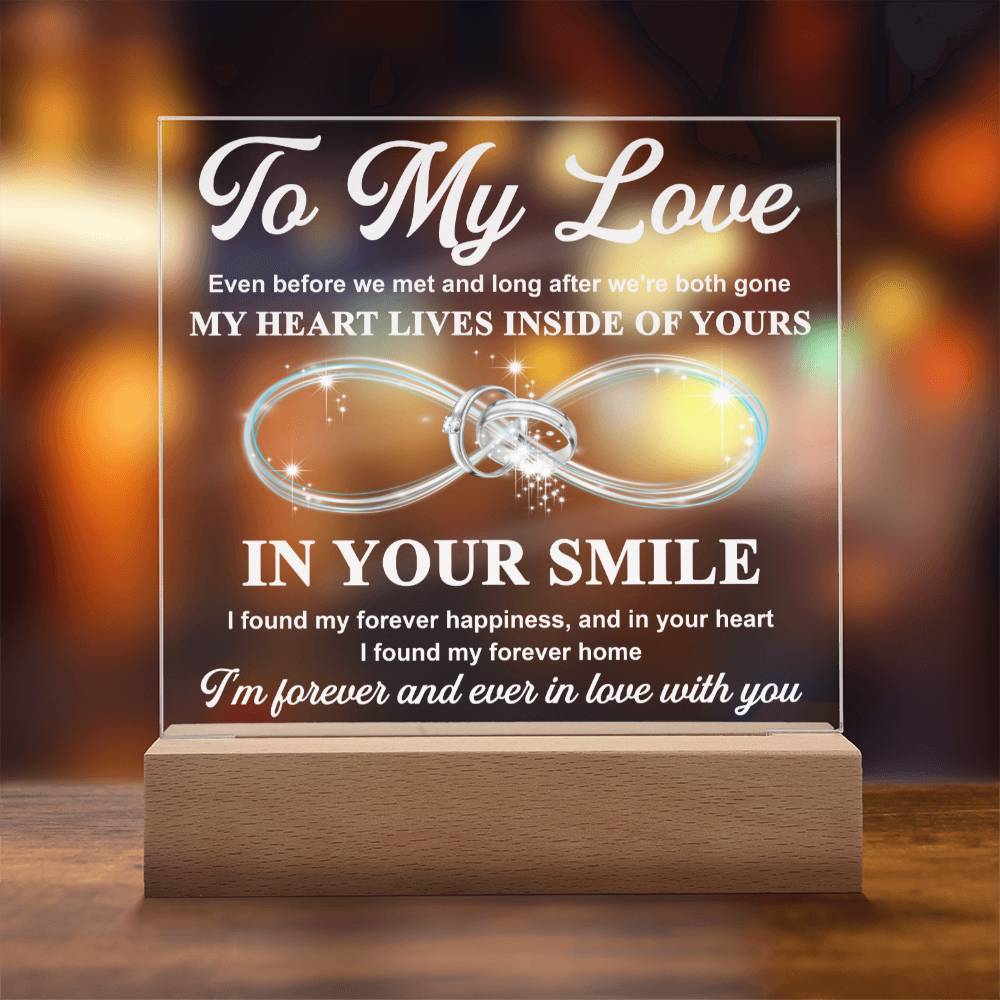 Soulmate - My Love Forever Home - LED Acrylic Plaque Table Top Display