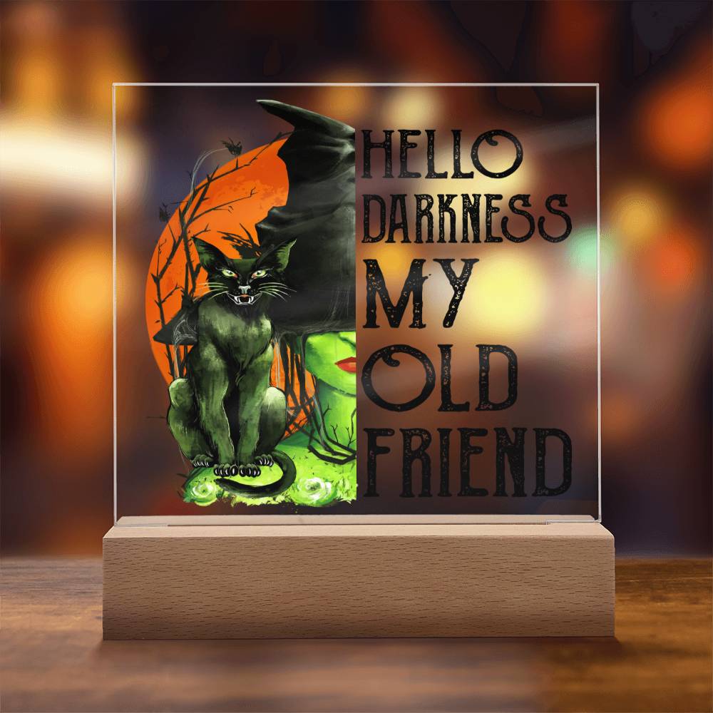 Halloween Gift - My Old Friend - Acrylic Square Plaque with Available LED Night Light