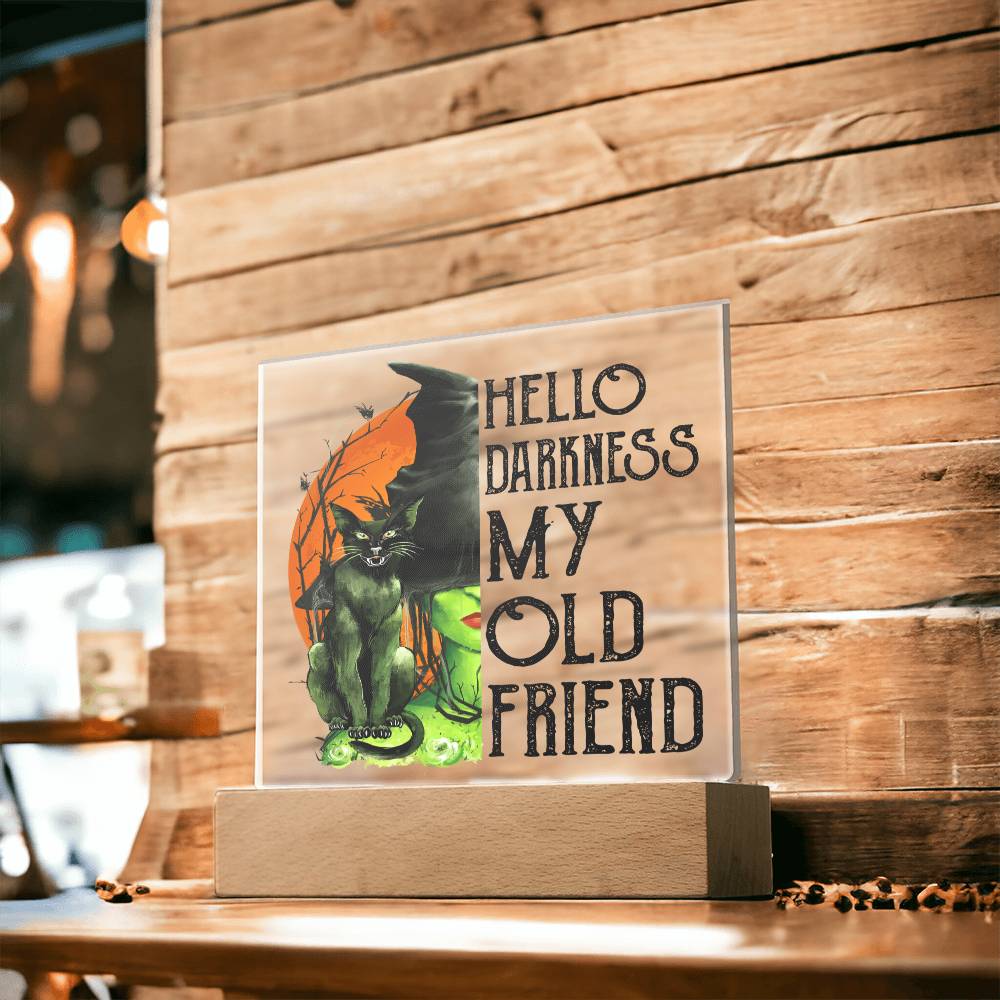 Halloween Gift - My Old Friend - Acrylic Square Plaque with Available LED Night Light