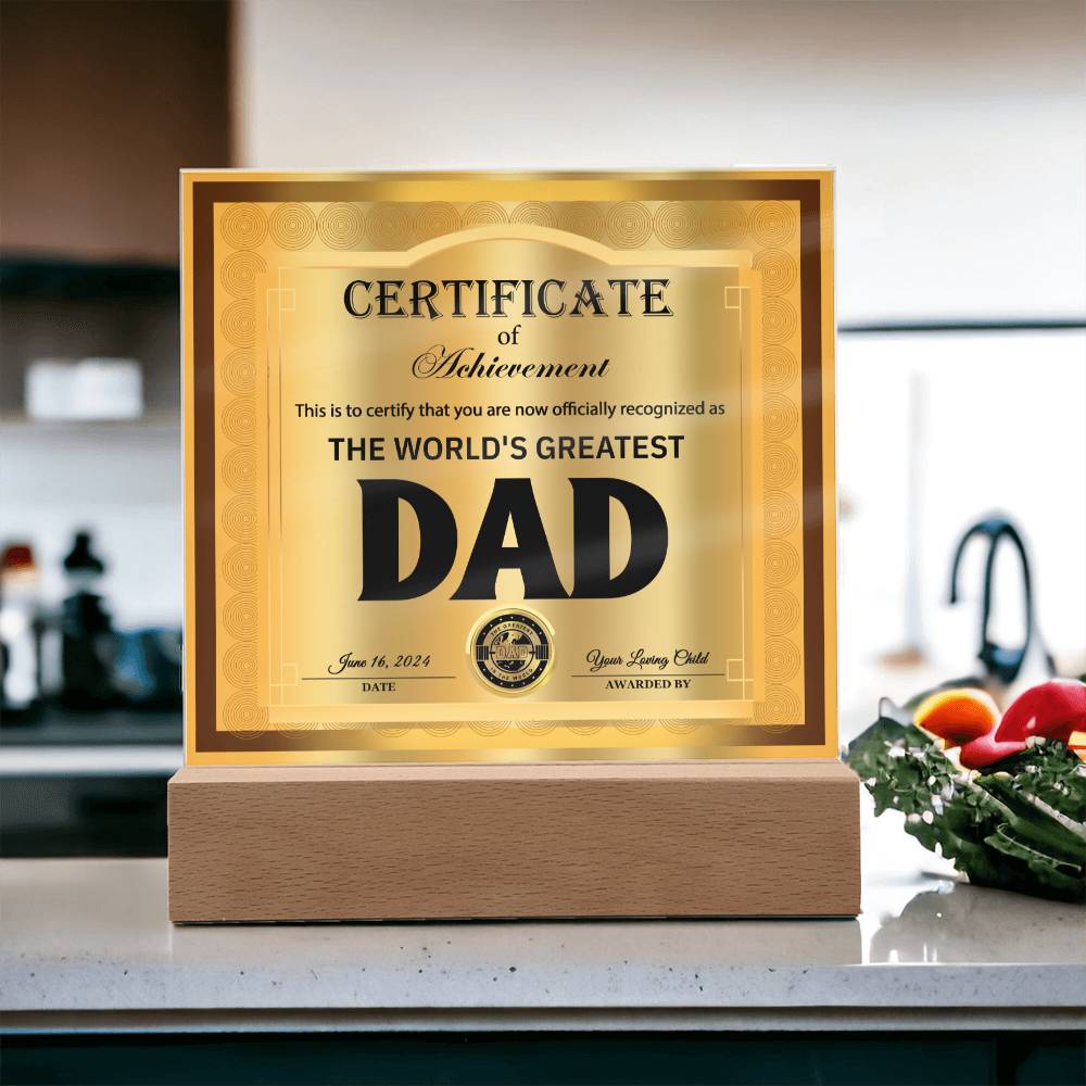 Dad Gift-Officially Recognized-Square Acrylic Plaque