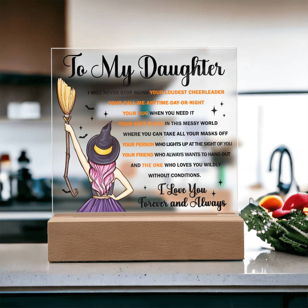 Daughter Halloween  Gift - Your Friend - Acrylic Square Plaque with Available Night Light