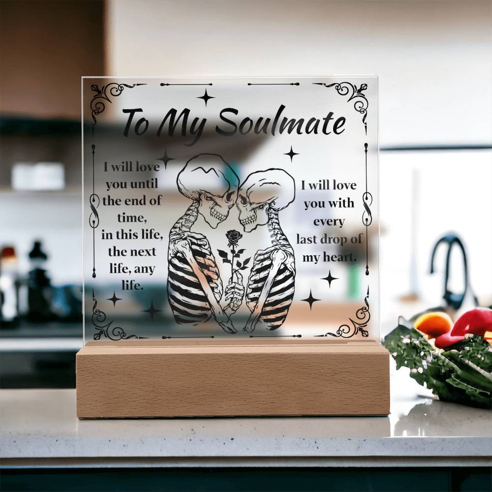 Soulmate Halloween Gift - End of Time - Acrylic Square Plaque with Available LED Night Light