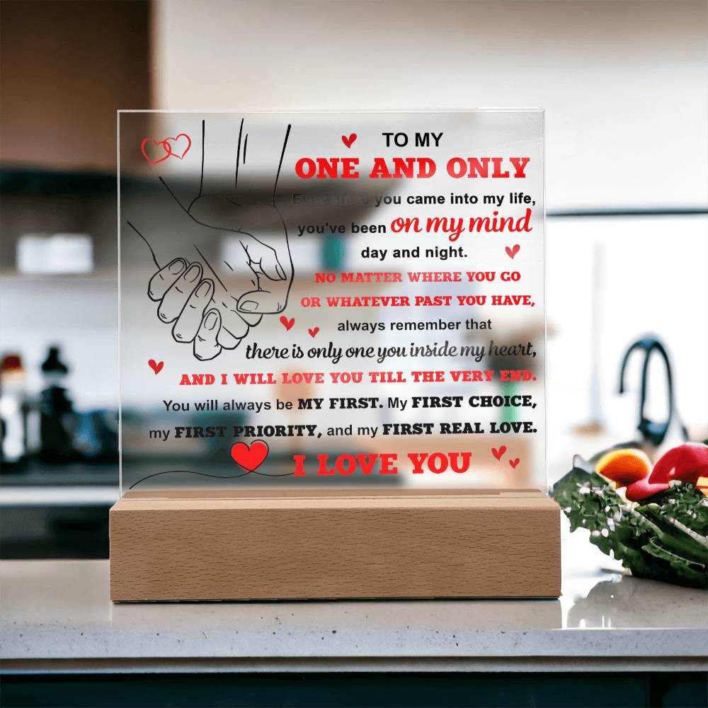 Soulmate - To My One and Only - LED Acrylic Plaque Table Top Display