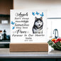 Black White Blue Eye Husky Memorial Square Acrylic Sign Plaque