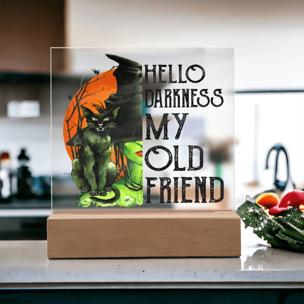 Halloween Gift - My Old Friend - Acrylic Square Plaque with Available LED Night Light