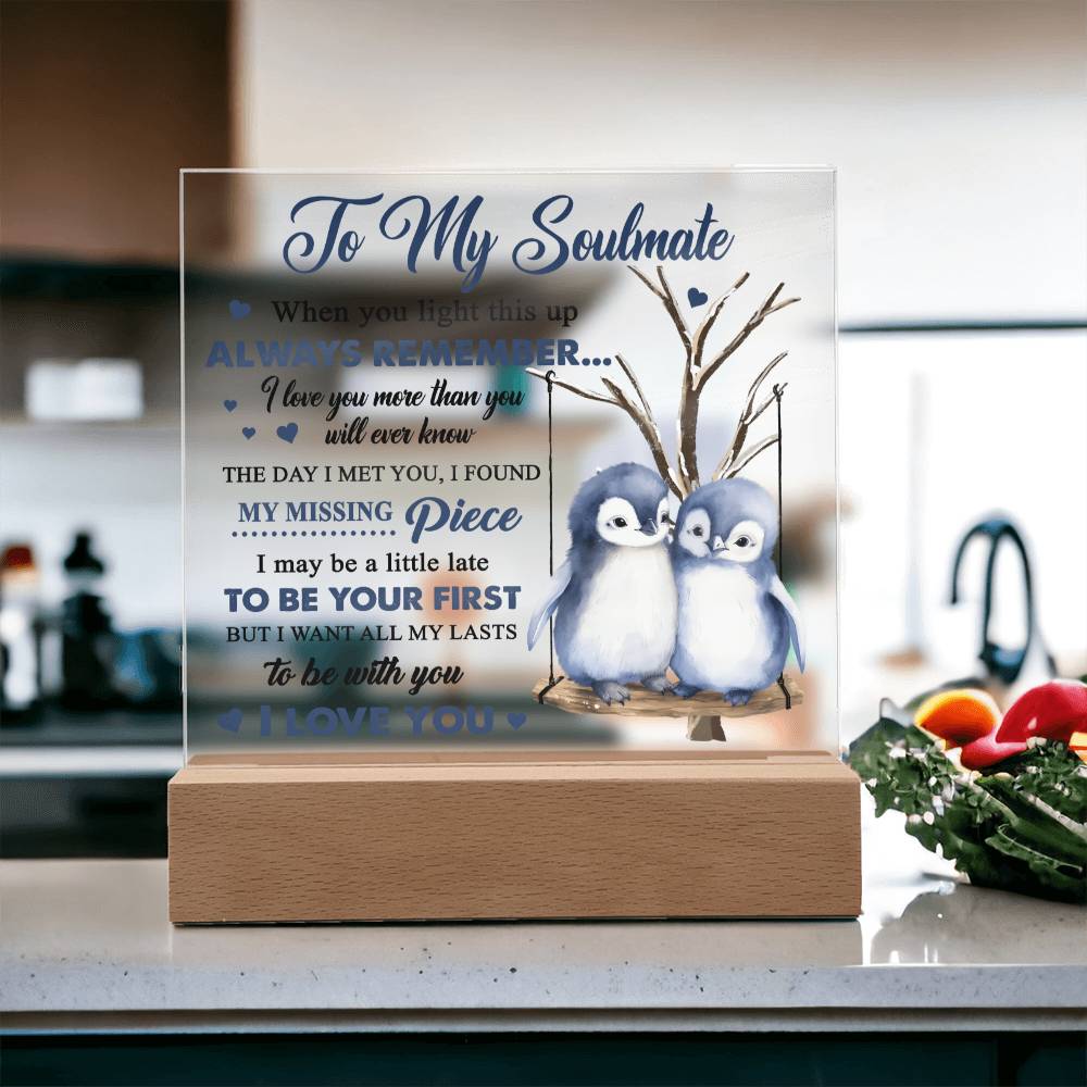 Soulmate Gift - Love You More - Square Acrylic Plaque