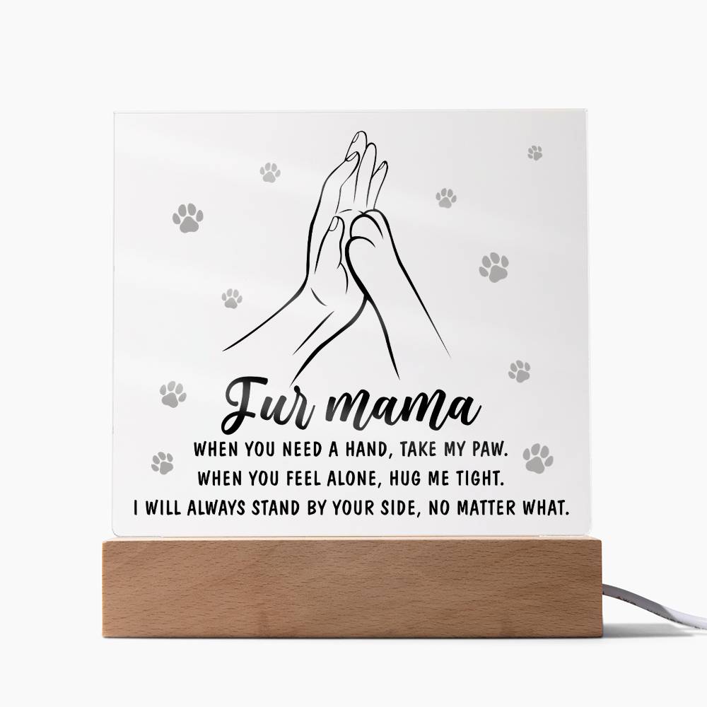 Fur Mama Gift - Take My Paw - Acrylic Square Plaque