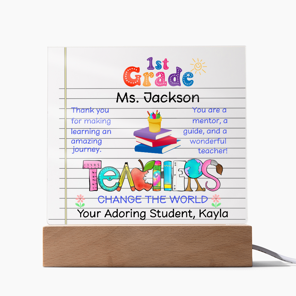 First Grade Teacher Plaque Pers