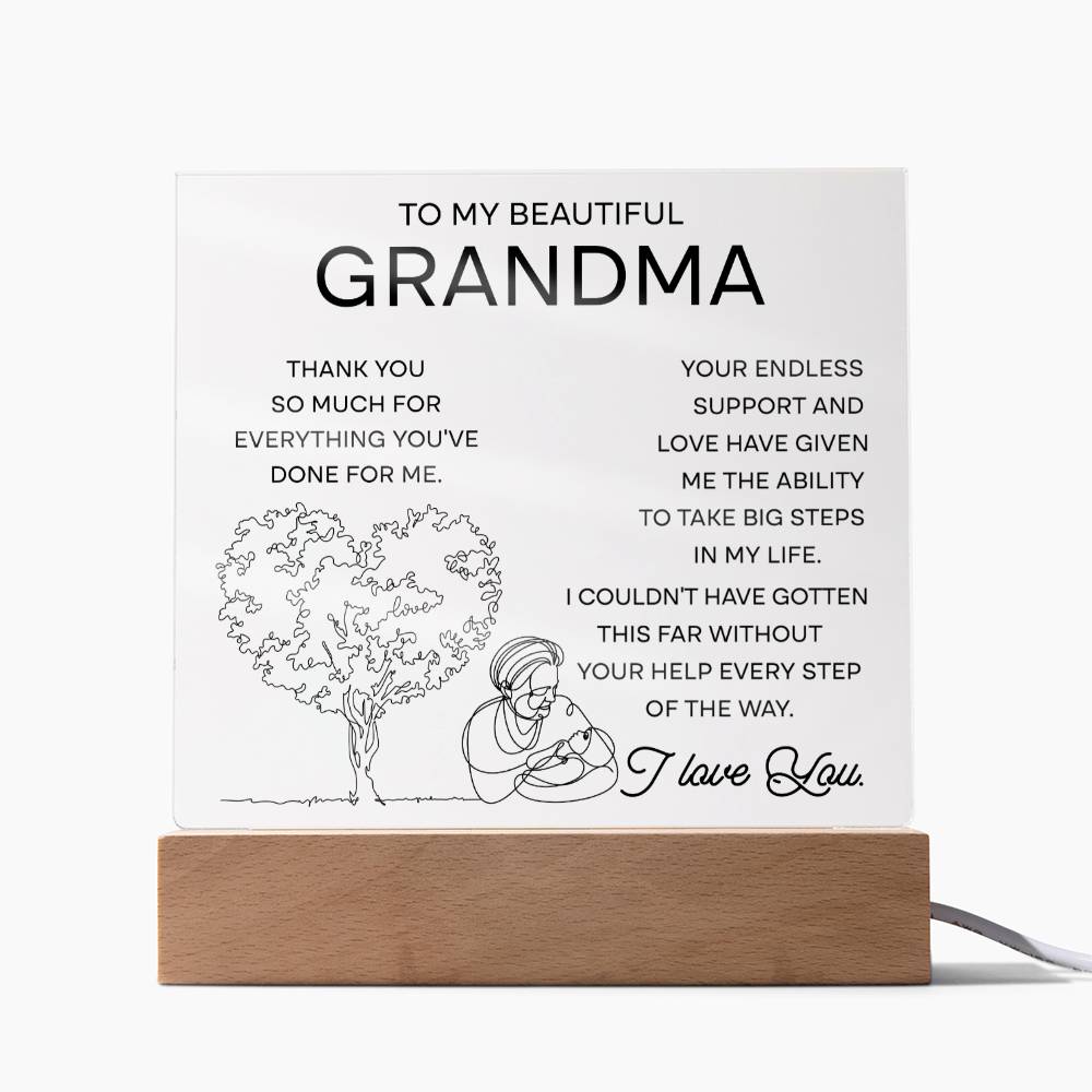 Grandma Gift - Acrylic Sign Plaque -Your Endless Support