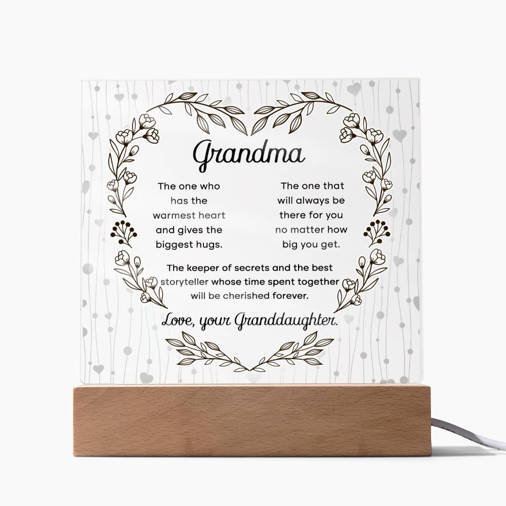 Grandma From Granddaughter -Cherished Forever Acrylic  Plaque