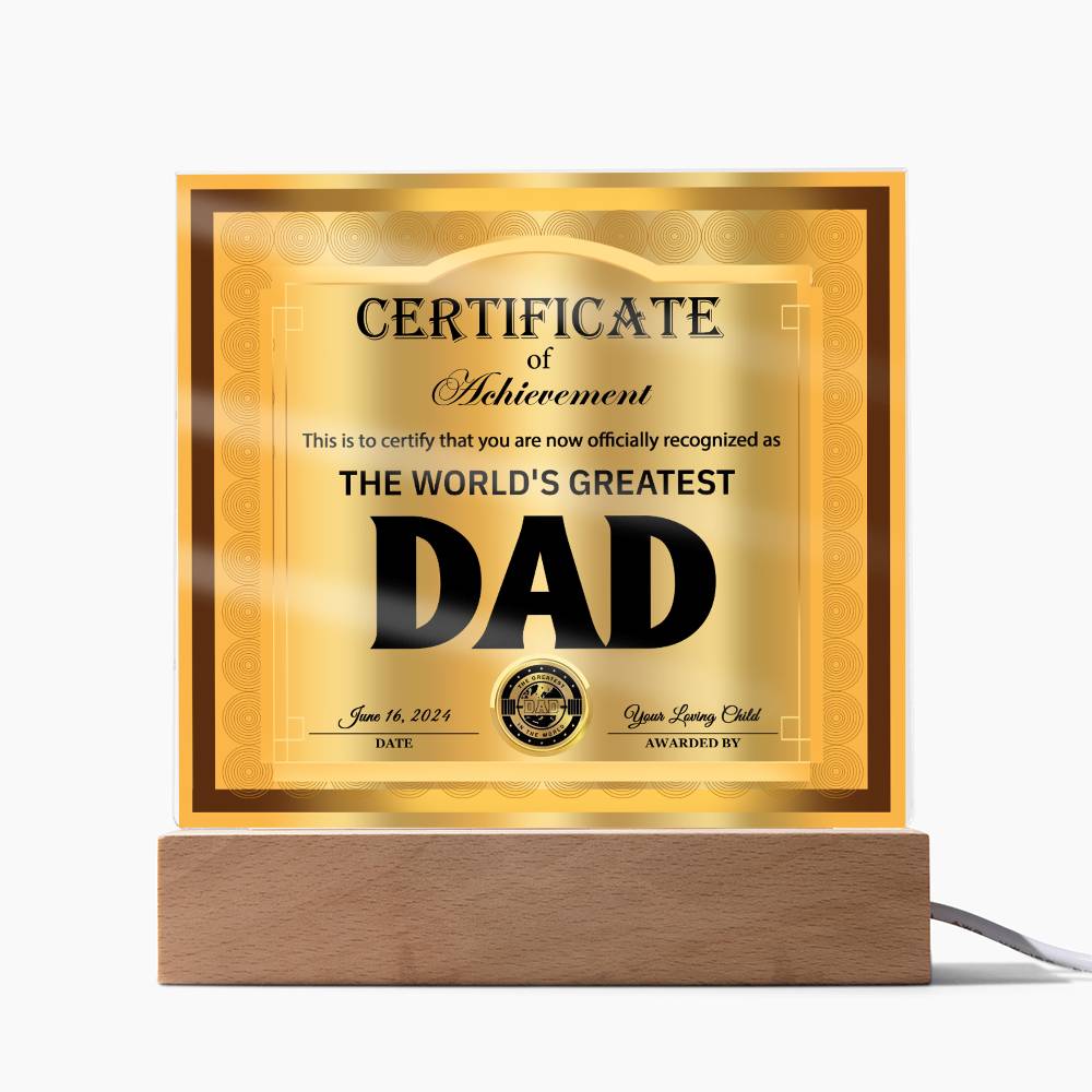 Dad Gift-Officially Recognized-Square Acrylic Plaque