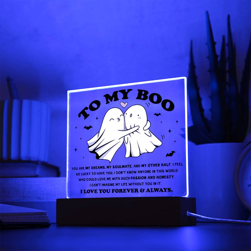 Soulmate Halloween Gift - My Other Half - Acrylic Square Plaque with Available Night Light