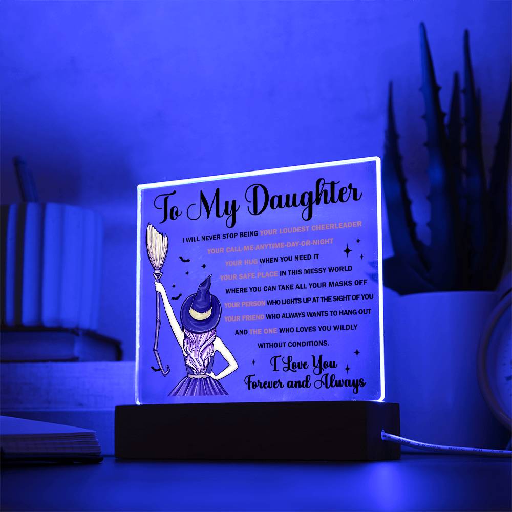 Daughter Halloween  Gift - Your Friend - Acrylic Square Plaque with Available Night Light