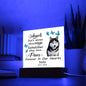 Black White Blue Eye Husky Memorial Square Acrylic Sign Plaque