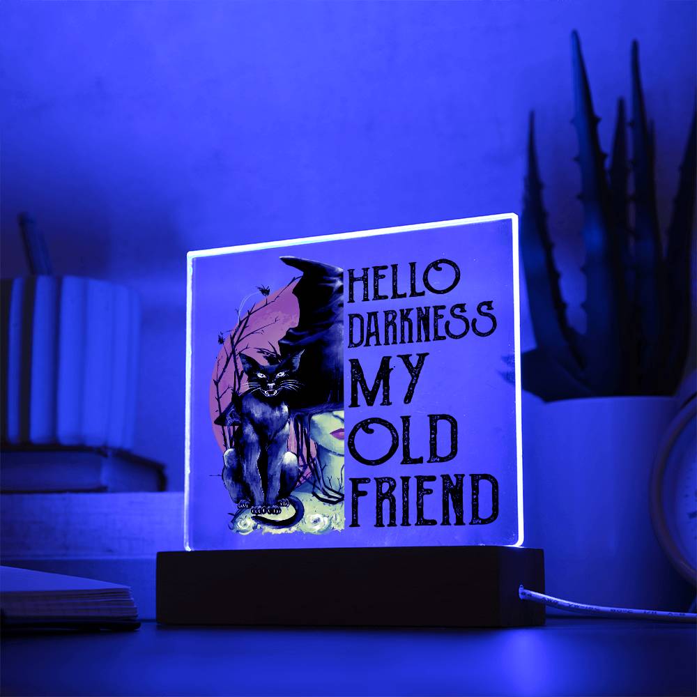 Halloween Gift - My Old Friend - Acrylic Square Plaque with Available LED Night Light