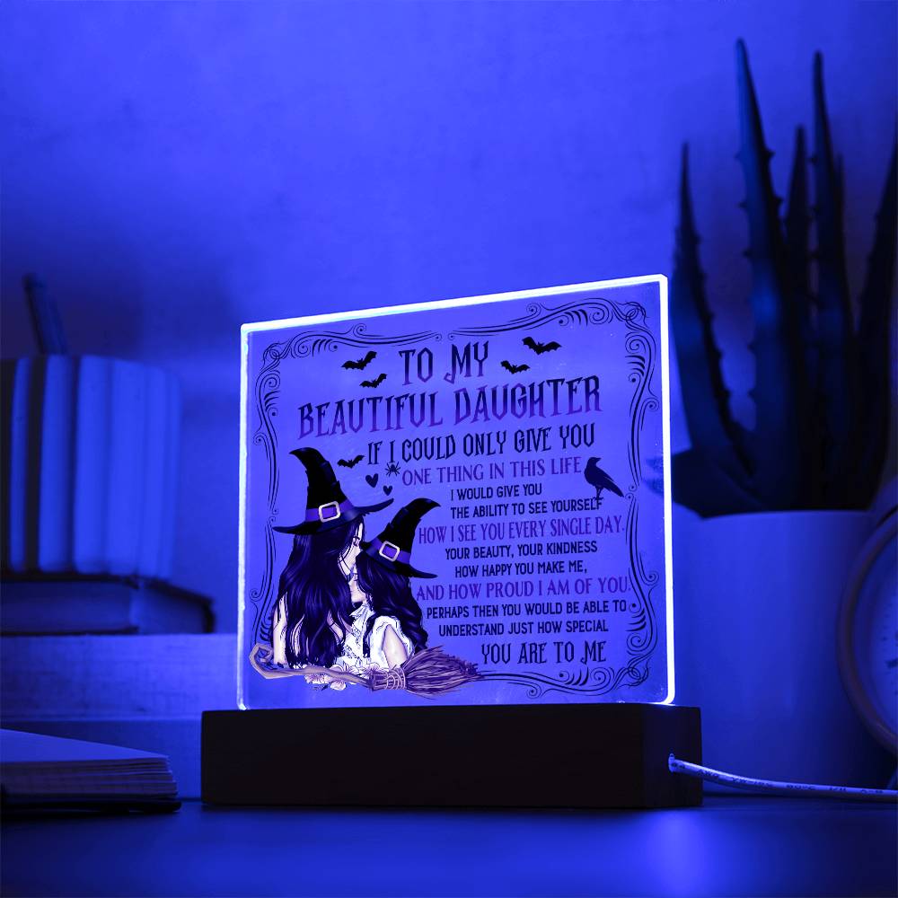 Halloween Gift For Daughter - How Special - Acrylic Square Plaque with Available LED Night Light