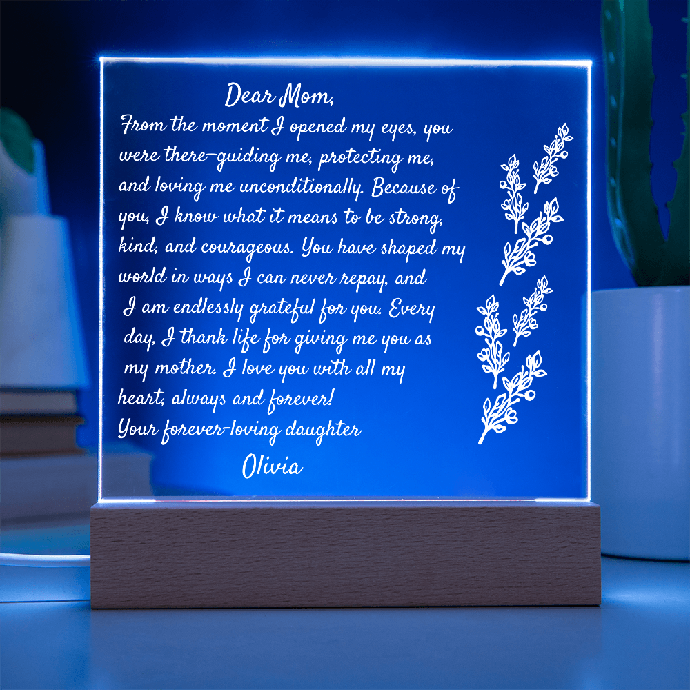 Daughter letter to Mom