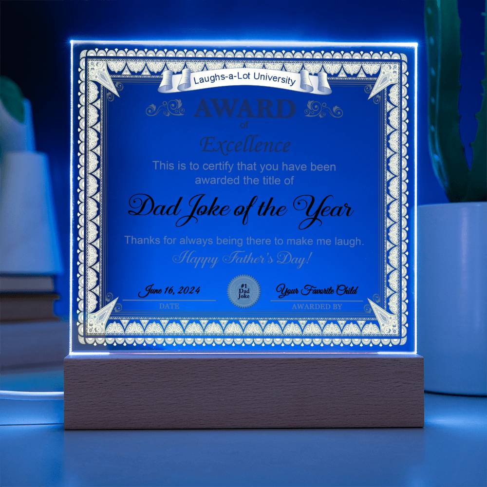 Dad Gift-Award of Excellence-Square Acrylic Plaque