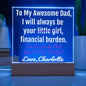 Funny Dad Gift-Financial Burden-I'm Lucky Your My Dad Acrylic Plaque