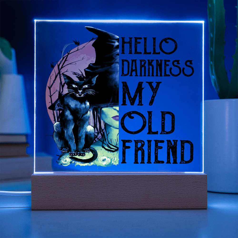 Halloween Gift - My Old Friend - Acrylic Square Plaque with Available LED Night Light