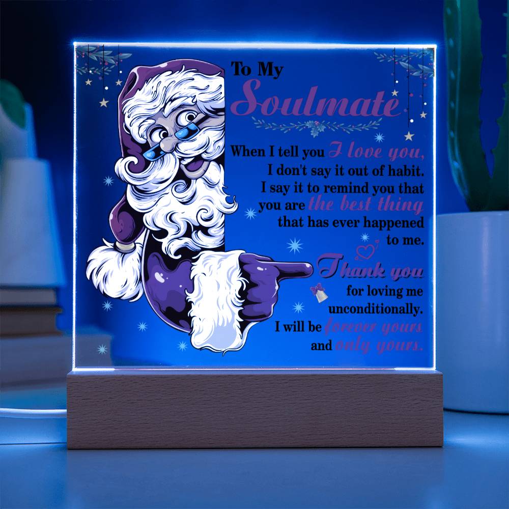 Soulmate Gift - Forever Yours - Square Acrylic Plaque