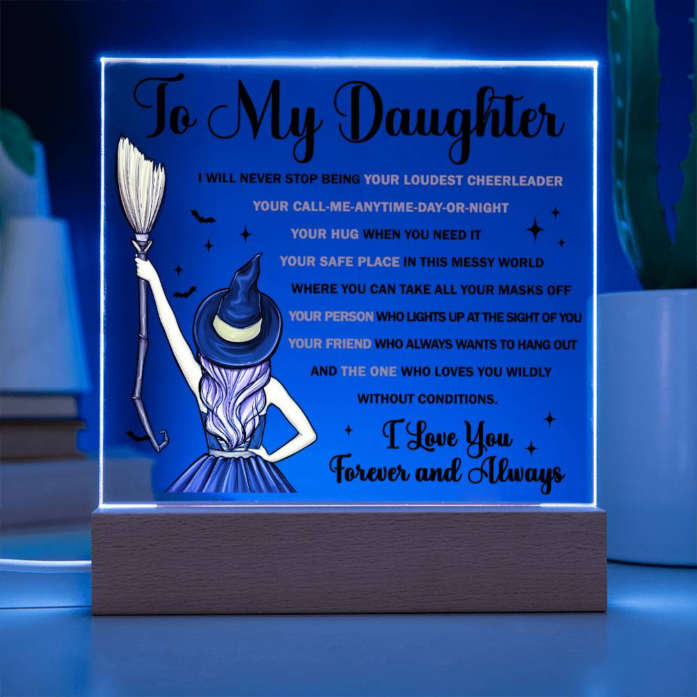 Daughter Halloween  Gift - Your Friend - Acrylic Square Plaque with Available Night Light