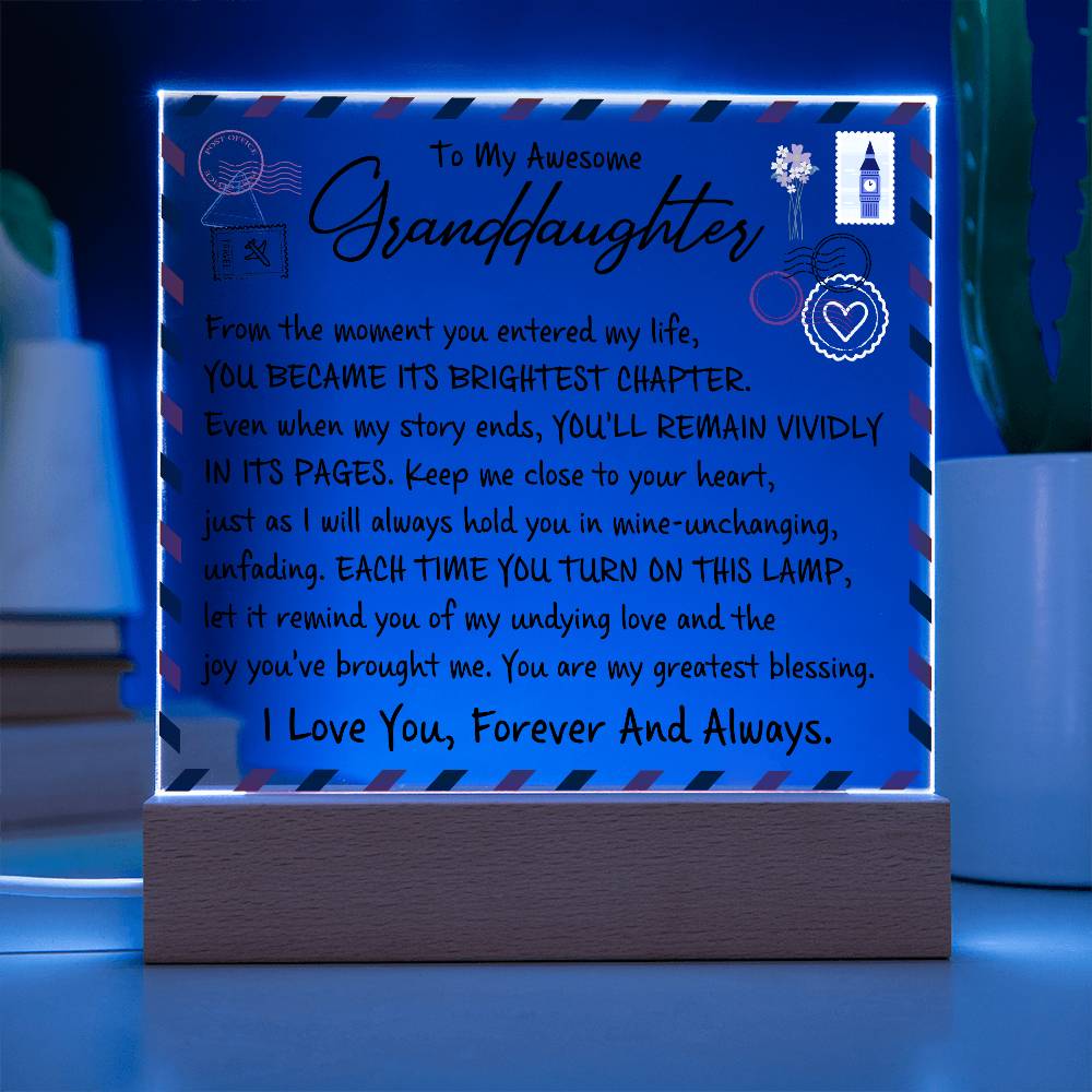 Gift For Granddaughter - My Awesome Granddaughter - Acrylic Plaque with LED