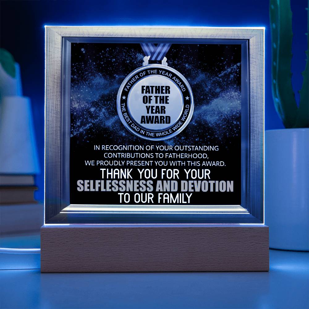 Dad Gift- Dad Of The Year-Square Acrylic Plaque