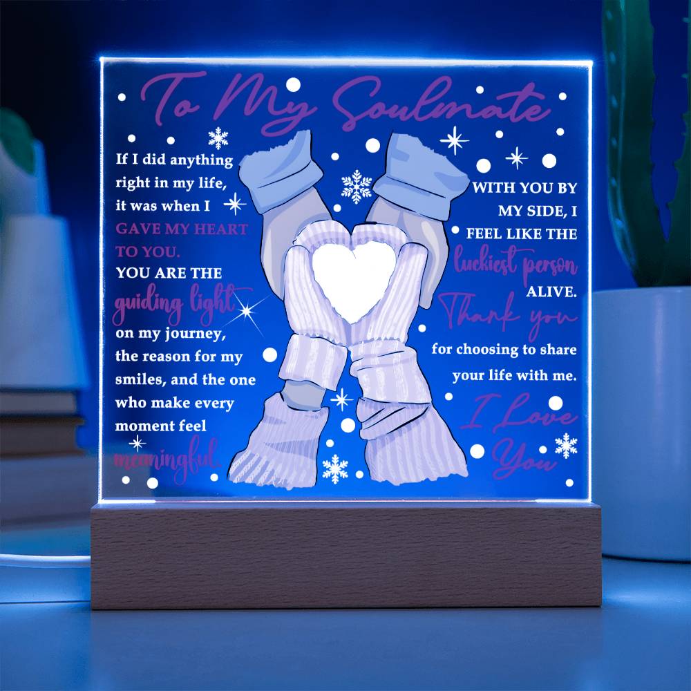 Soulmate Gift - By My Side - Square Acrylic Plaque