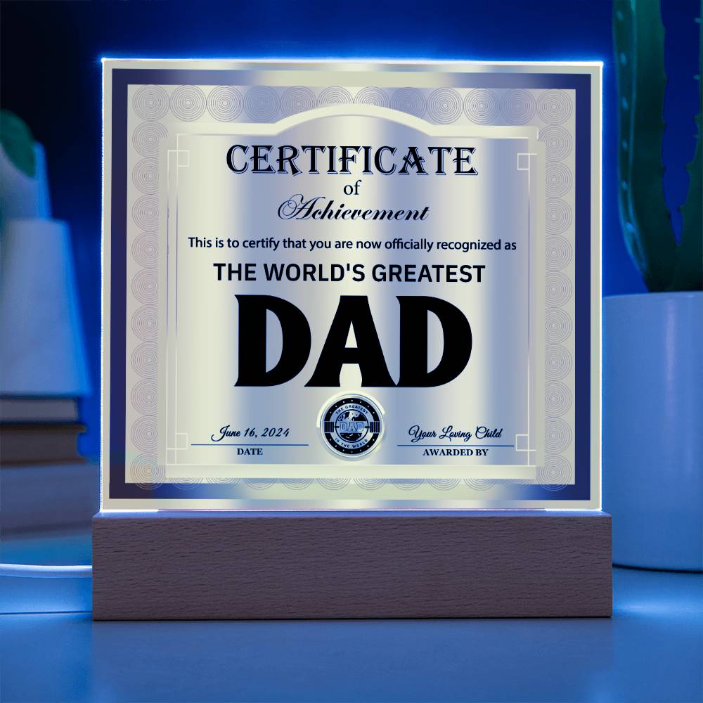 Dad Gift-Officially Recognized-Square Acrylic Plaque