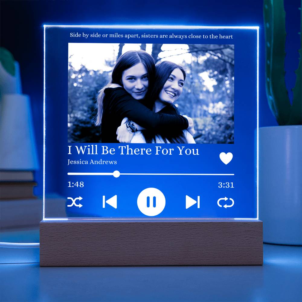 Personalized Sisters Acrylic Song Plaque Table Top Display