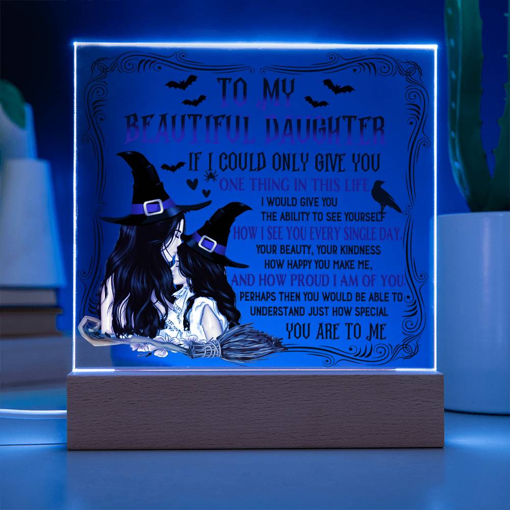 Halloween Gift For Daughter - How Special - Acrylic Square Plaque with Available LED Night Light