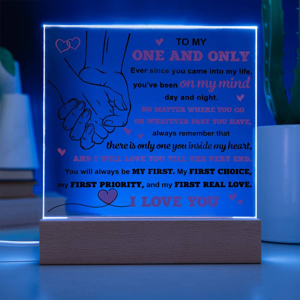 Soulmate - To My One and Only - LED Acrylic Plaque Table Top Display