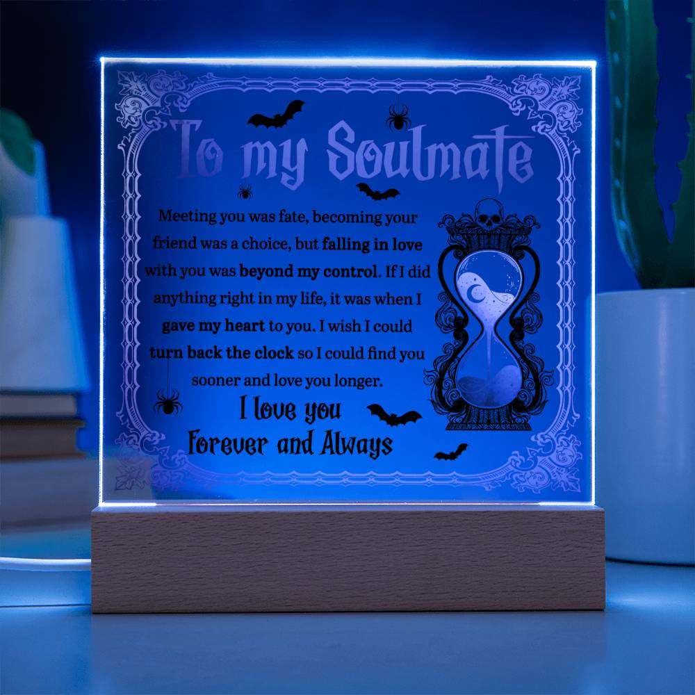 Soulmate Halloween Gift - Beyond Control - Acrylic Square Plaque with Available Night Light